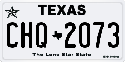 TX license plate CHQ2073