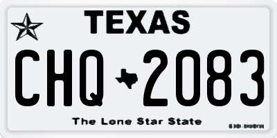 TX license plate CHQ2083