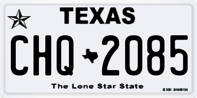 TX license plate CHQ2085