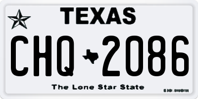 TX license plate CHQ2086