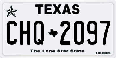 TX license plate CHQ2097
