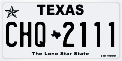 TX license plate CHQ2111