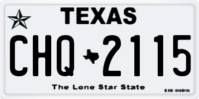 TX license plate CHQ2115