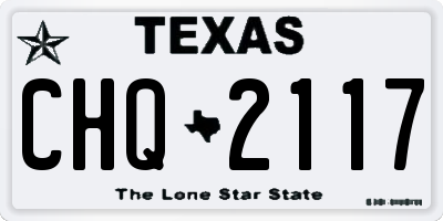 TX license plate CHQ2117