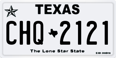 TX license plate CHQ2121