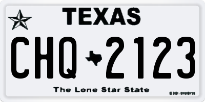 TX license plate CHQ2123