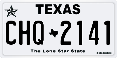 TX license plate CHQ2141