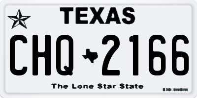 TX license plate CHQ2166