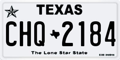 TX license plate CHQ2184