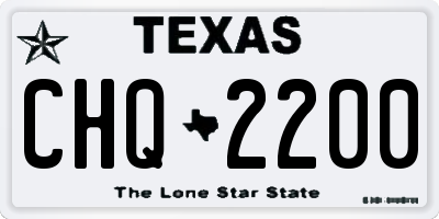 TX license plate CHQ2200