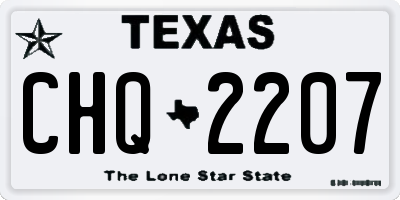 TX license plate CHQ2207