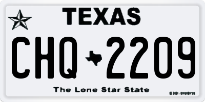 TX license plate CHQ2209