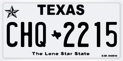 TX license plate CHQ2215