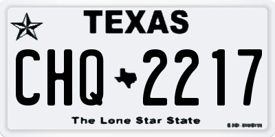 TX license plate CHQ2217