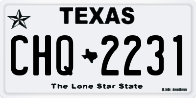 TX license plate CHQ2231