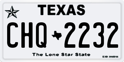 TX license plate CHQ2232