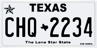 TX license plate CHQ2234