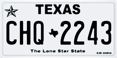 TX license plate CHQ2243