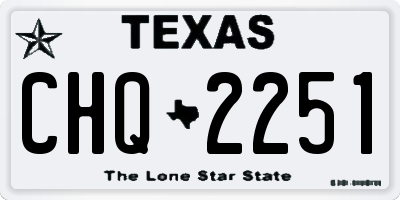 TX license plate CHQ2251