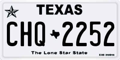 TX license plate CHQ2252