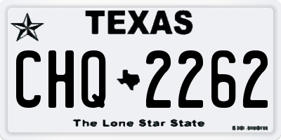TX license plate CHQ2262