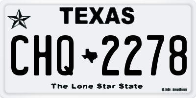 TX license plate CHQ2278