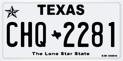 TX license plate CHQ2281