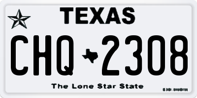 TX license plate CHQ2308