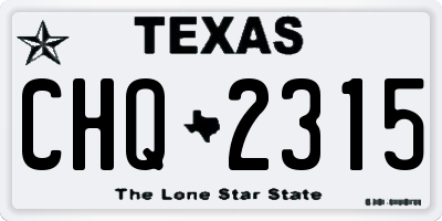 TX license plate CHQ2315