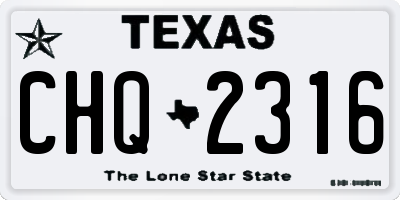 TX license plate CHQ2316