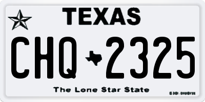 TX license plate CHQ2325