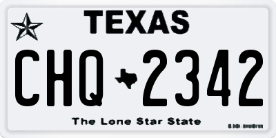 TX license plate CHQ2342