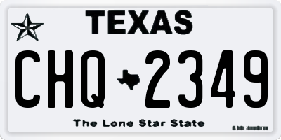 TX license plate CHQ2349