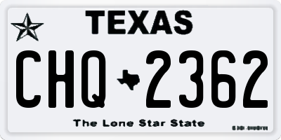 TX license plate CHQ2362