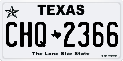 TX license plate CHQ2366