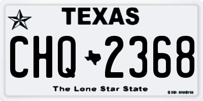 TX license plate CHQ2368