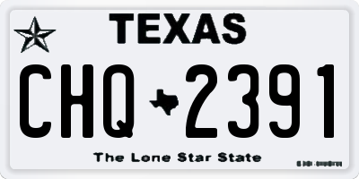 TX license plate CHQ2391
