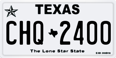 TX license plate CHQ2400