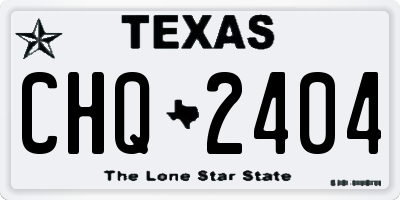 TX license plate CHQ2404