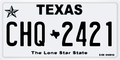 TX license plate CHQ2421