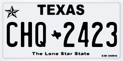 TX license plate CHQ2423