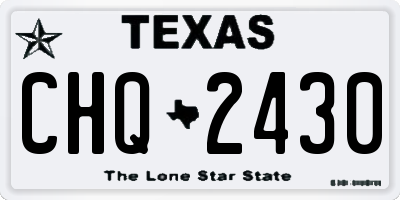 TX license plate CHQ2430