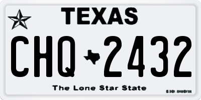 TX license plate CHQ2432