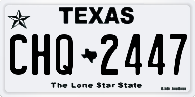 TX license plate CHQ2447
