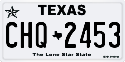 TX license plate CHQ2453