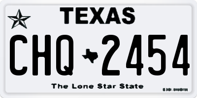 TX license plate CHQ2454