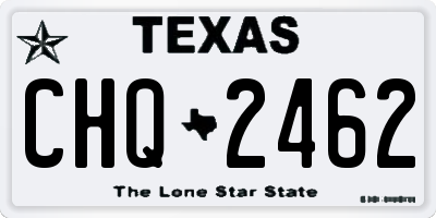 TX license plate CHQ2462