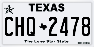 TX license plate CHQ2478