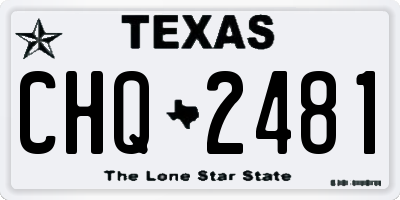 TX license plate CHQ2481