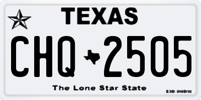 TX license plate CHQ2505